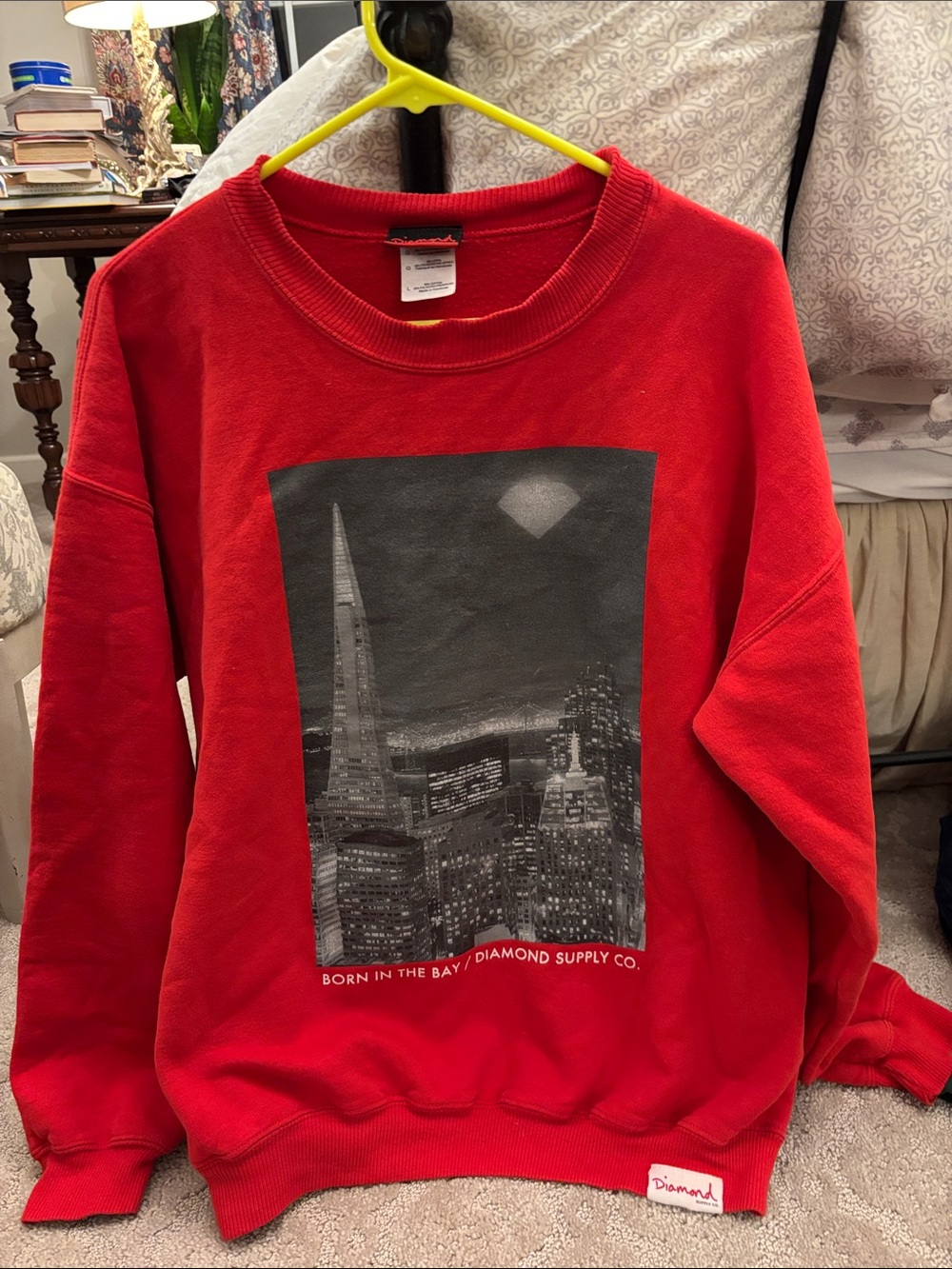 Diamond Supply Co. Red Cityscape Crewneck Sweatshirt